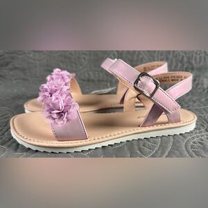 Christie & Jill Girls Purple Ava Ankle Strap Flat Sandals NWT Size 3